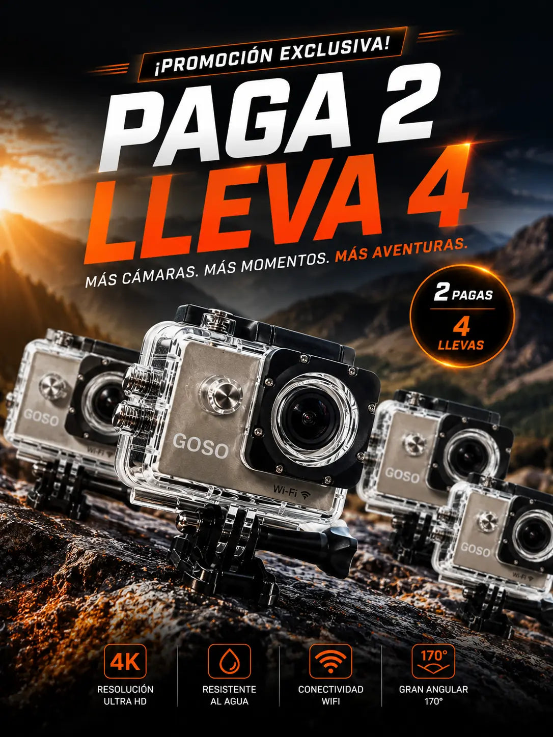 Cámara GoPro Ultra HD Impermeable [GRABA CON LA MÁXIMA CALIDAD]